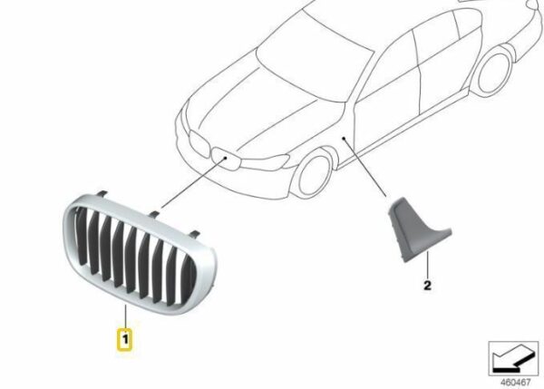 New ORIGINAL BMW 7' G11 G12 M-Sports Front Left Right Radiator Grille Set OEM - Image 5
