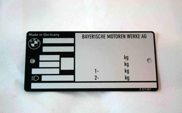 BMW Plate Type for E21 E30 E28 E34 2.5CS 3.0CSL E24 E23 E32 E38 E31 Z1 ORIGINAL - Image 4