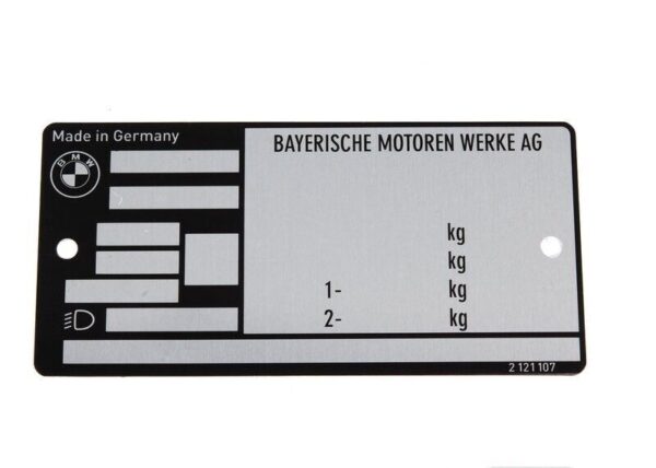 BMW Plate Type for E21 E30 E28 E34 2.5CS 3.0CSL E24 E23 E32 E38 E31 Z1 ORIGINAL - Image 5