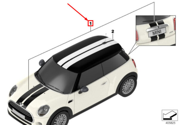 NEW OEM MINI COOPER F56 SPORT STRIPES SET RED 51142414313 GENUINE - Image 5