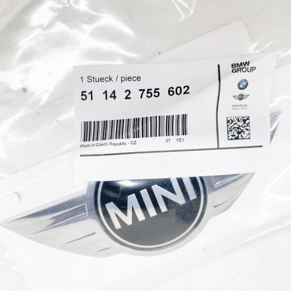 MINI R55 Clubman bonnet mini emblem badge logo 2755602 51142755602 NEW - Image 5