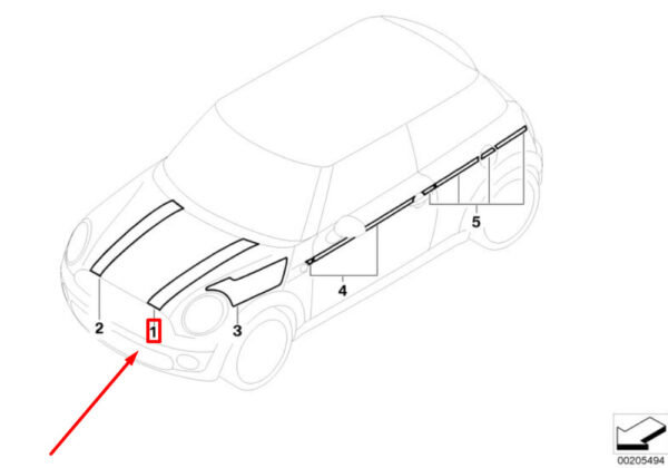 NEW MINI COOPER S JCW R56 LEFT BONNET STRIP 7267893 51147267893 GENUINE - Image 4
