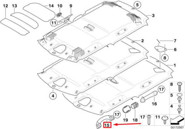 NEW MINI COOPER R56 FRONT ROOF TRIM HANDLE 51162754169 - Image 4