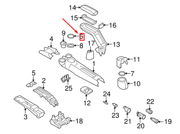MINI CLUBMAN R55 Cup Holder Trim Ring Front Left 51162756163 NEW GENUINE - Image 4