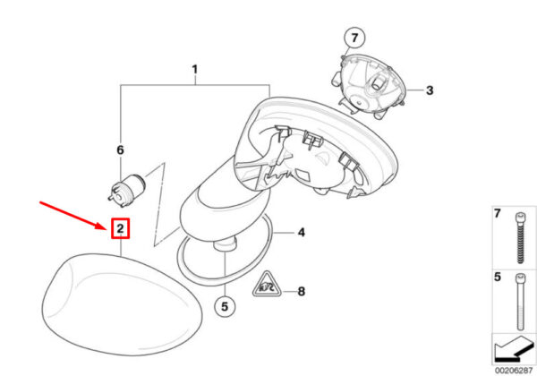 MINI COOPER R50 Front Right Door Mirror Cover 51167123294 NEW GENUINE - Image 4