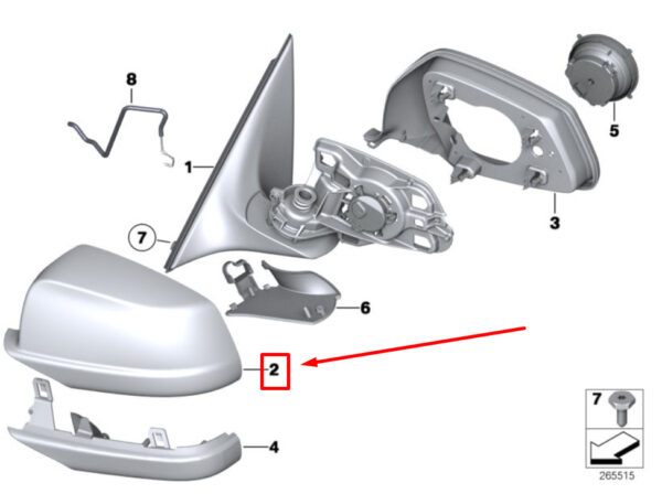 BMW 5 F10 mirror cover front right 51167216370 7216370 NEW ORIGINAL - Image 4