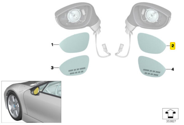 New ORIGINAL BMW i8 Z4 E89 O/S Right Wing Mirror Blind Spot Mirror 7233084 OEM - Image 4