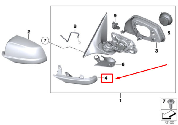 BMW 6 F06 Front Left Lower Housing Section 51167266379 7266379 NEW ORIGINAL - Image 4