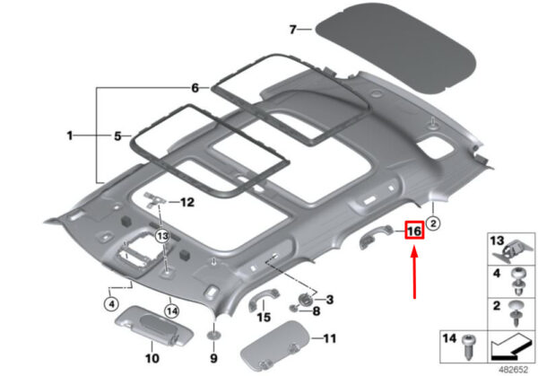 MINI CLUBMAN F54 Rear Hold Handle Black 51167347849 NEW GENUINE - Image 4