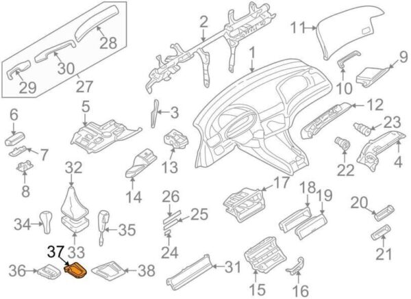 Preselection lever cover for Steptronic BMW E46 51168196118 - Image 5
