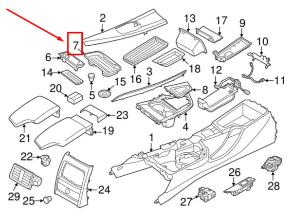 BMW 3 F30, F80 Center Console Storage Tray 51169232068 9232068 NEW ORIGINAL - Image 4