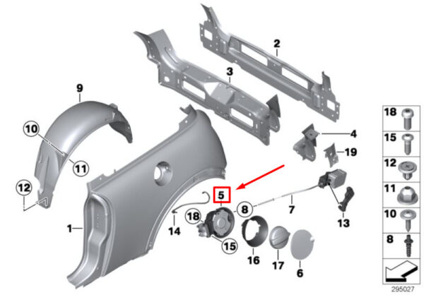 MINI COOPER R50 hinge for rear fuel lid 51177033498 7033498 NEW REAL - Image 4