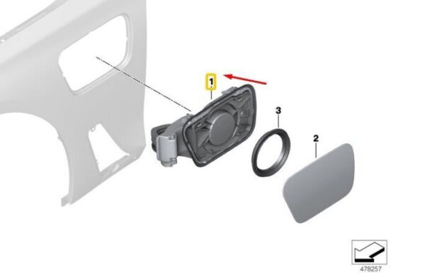 BMW 7 G11 Charging Socket Housing Cover51177358843 NEW ORIGINAL - Image 4