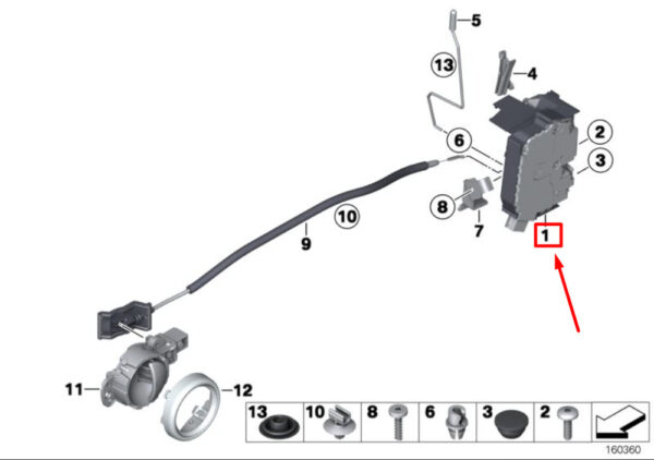 MINI COOPER R50, R53 LHD RIGHT FRONT DOOR LOCKING ACTUATOR 51200556769 - Image 4