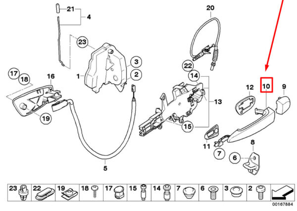 BMW 3 SERIES E90 FRONT RIGHT DOOR HANDLE 7060670 51217060670 NEW ORIGINAL - Image 5