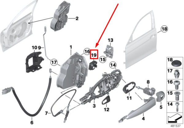 BMW 3 F30 locking cylinder cap left door 51217185561 7185561 NEW ORIGINAL - Image 4