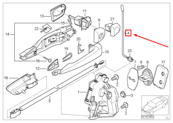 BMW 3 Series E46 door locking rod front left 51218254087 8254087 NEW ORIGINAL - Image 4