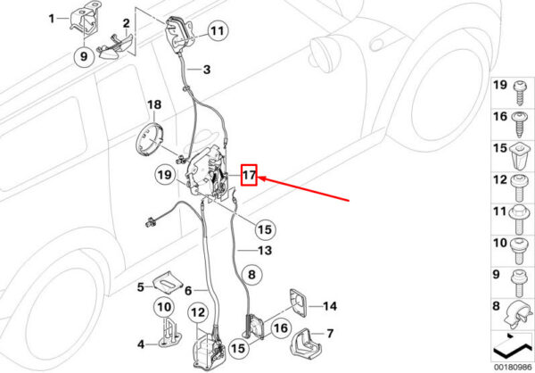 MINI CLUBMAN R55 REAR RIGHT DOOR LOCK ACTUATOR 51227318300 NEW GENUINE - Image 4
