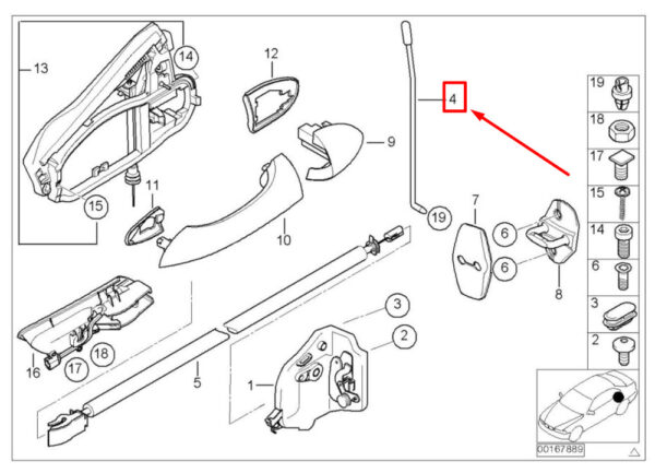 NEW BMW X5 E53 REAR DOOR DELIVERY BAR 51228402397 8402397 ORIGINAL - Image 4