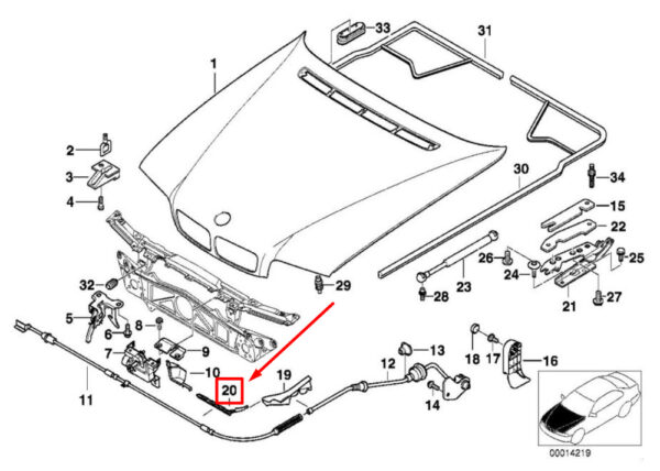 BMW 7 SERIES E38 BOWDEN CABLE PROTECTION STRIP RIGHT 51238186900 8186900 NEW ORIGINAL - Image 4