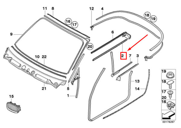 BMW 1 CONVERTIBLE E88 FRONT RIGHT BELT STRIP 51337190868 7190868 NEW ORIGINAL - Image 4