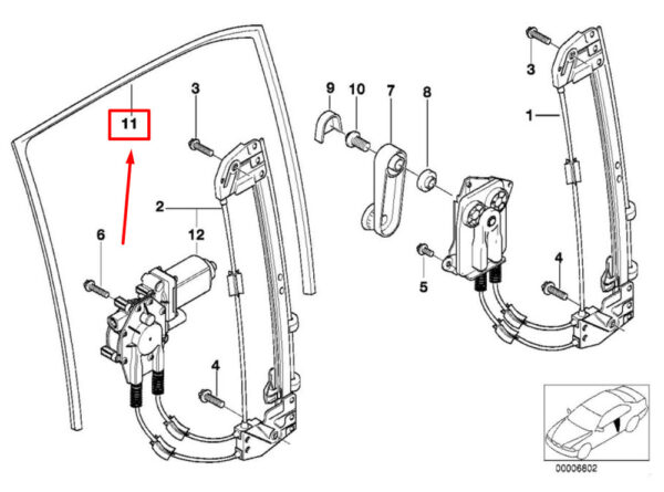 BMW 5 E39 Rear Left Window Seal 51348159817 8159817 NEW ORIGINAL - Image 4