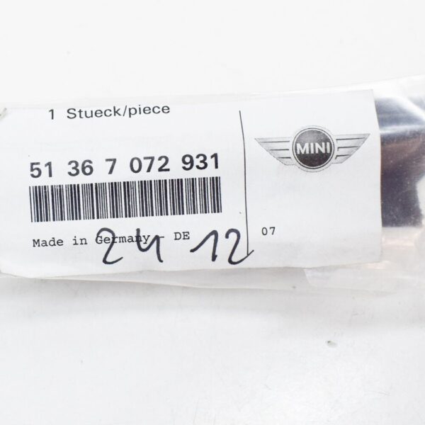 Mini R52 door gasket rear left chrome strip 51367072931 new original