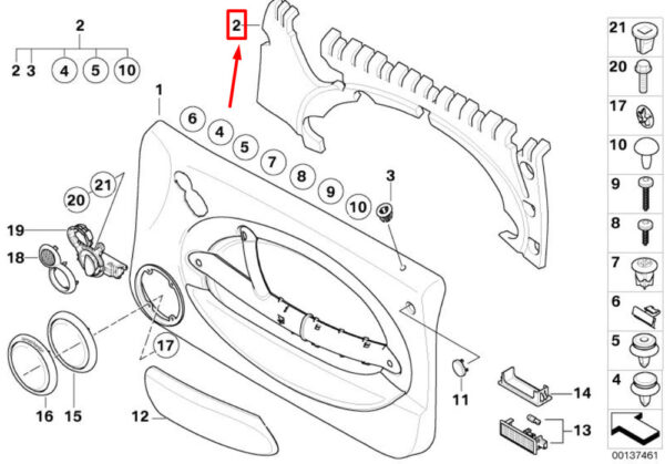 MINI COOPER R50 Front Left Door Insulation USA 7072135 5117072135 NEW GENUINE - Image 4