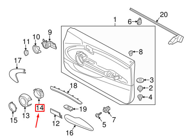 Mini Cooper F56 Left Speaker Grille Spacer Ring 51417354749 NEW GENUINE - Image 4