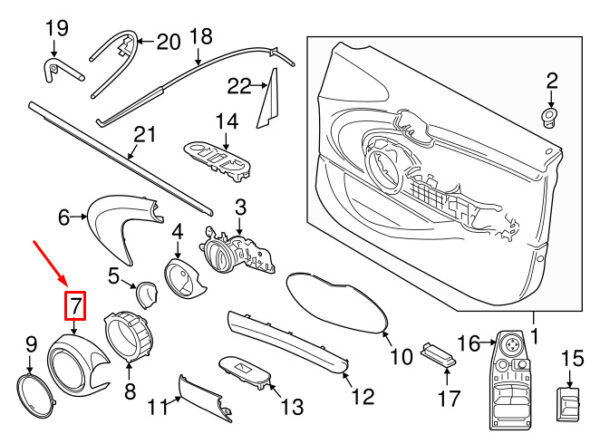 MINI COOPER F55 FRONT LEFT SPEAKER COVER 51417379987 NEW GENUINE - Image 4