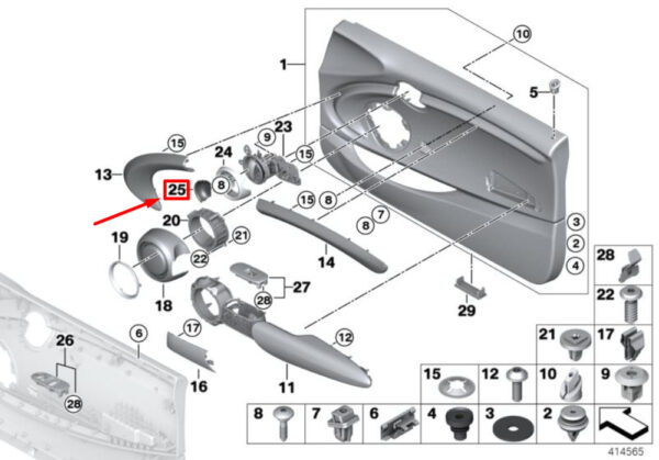 MINI CLUBMAN F54 Screw Lid for Door Opener 51417419626 NEW REAL - Image 4