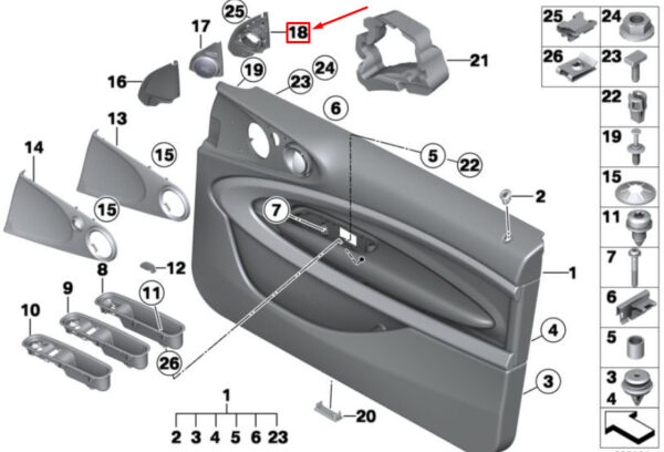 MINI PACEMAN R61 Front Mirror Base Plate Corner Trim 51419809443 GENUINE
