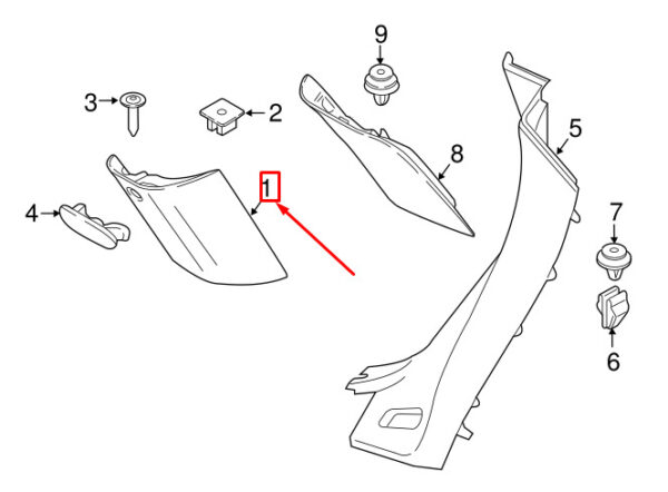 MINI COUNTRYMAN F60 LEFT C PILLAR COVER 51437413807 7413807 NEW GENUINE - Image 4