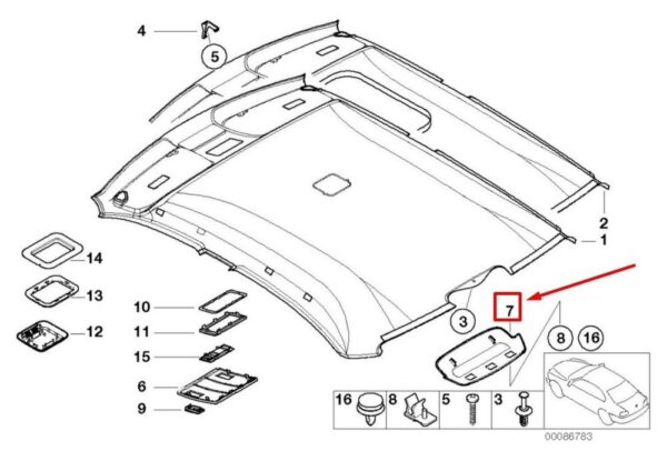 BMW E46 Sedan Third Light Brake Cover ORIGINAL 51442699109