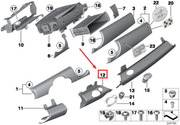 MINI COOPER R56 Left Side Right Knee Guard LHD 51452752851 NEW GENUINE