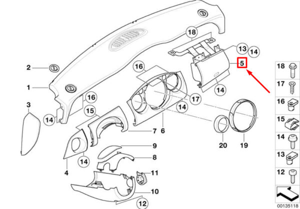 NEW MINI COOPER R50, R53 RIGHT STROKE TRIM COVER LHD 51457063247 - Image 4