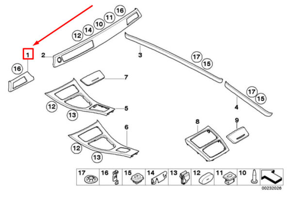 BMW 3 Coupe E92 Left Dashboard Aluminium Cover 51458049048 ORIGINAL - Image 4