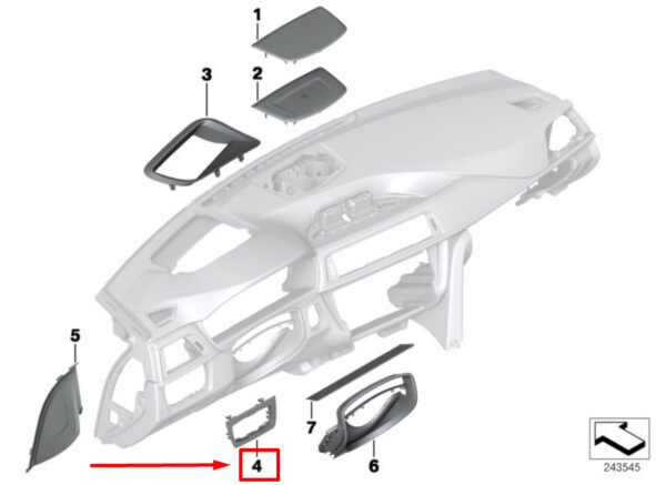 NEW BMW 3 F30, F80 LEFT DASHBOARD PANEL 51459231456 9231456 ORIGINAL - Image 4
