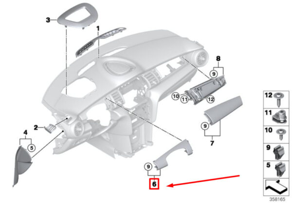 MINI COOPER F55 Left Instrument Board LHD 51459297772 NEW GENUINE - Image 5