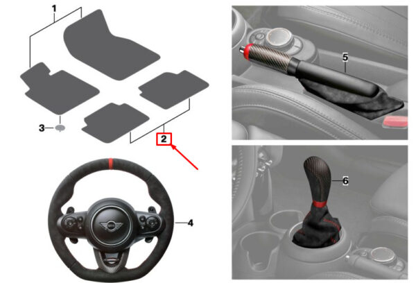 MINI CONVERTIBLE F57 REAR FLOOR MAT SET 2469129 51472469129 NEW GENUINE - Image 4