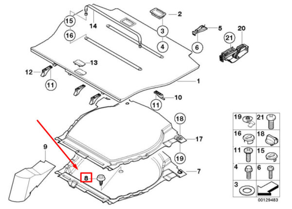 BMW X5 E53 BOOT FLOOR CUSHION 7007773 51477007773 NEW ORIGINAL - Image 4