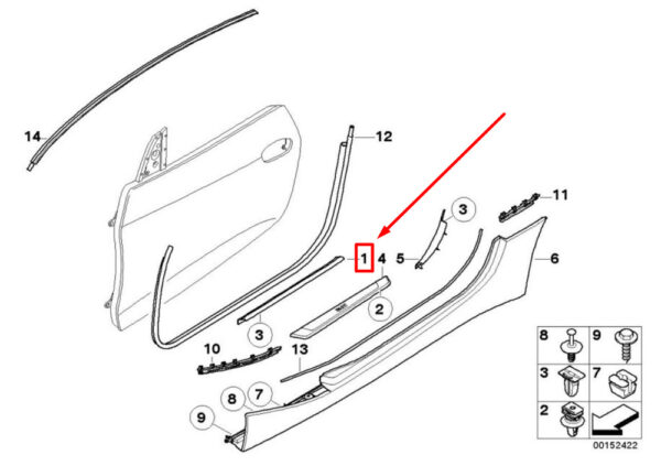BMW Z4 Roadster E85 Side Step Trim Panel Left Inner 51477055553 NEW ORIGINAL - Image 4