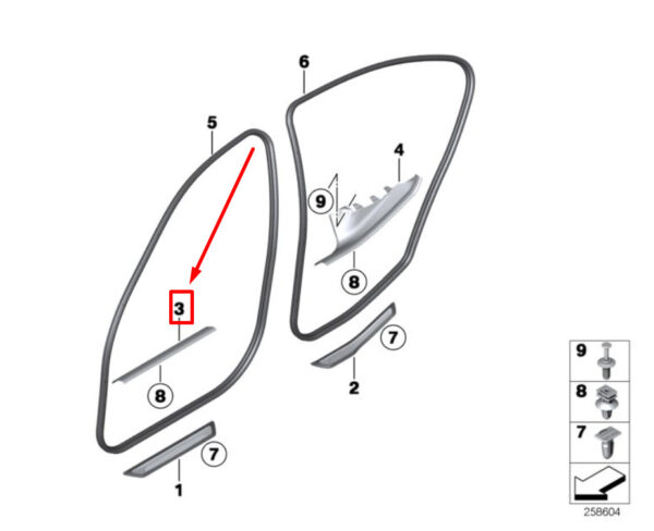 BMW 3 F30, F80 Front Inner Door Sill Plate 51477272602 7272602 NEW ORIGINAL - Image 4