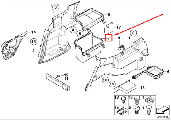 BMW 3 E46 luggage compartment tray right 8204078 51478204078 NEW ORIGINAL - Image 4