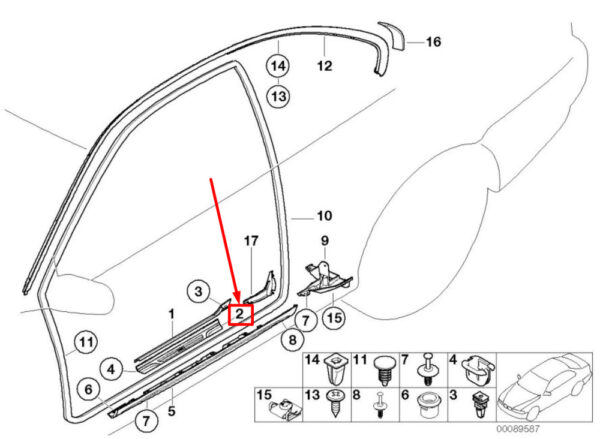 BMW 3 E46 Front Right Door Sill Trim 51478204114 8204114 NEW ORIGINAL - Image 4