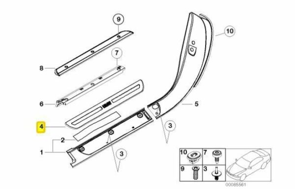 New ORIGINAL BMW Z8 E52 Door Sill Cover Trim Stainless Steel Set Pair L+R OEM - Image 4