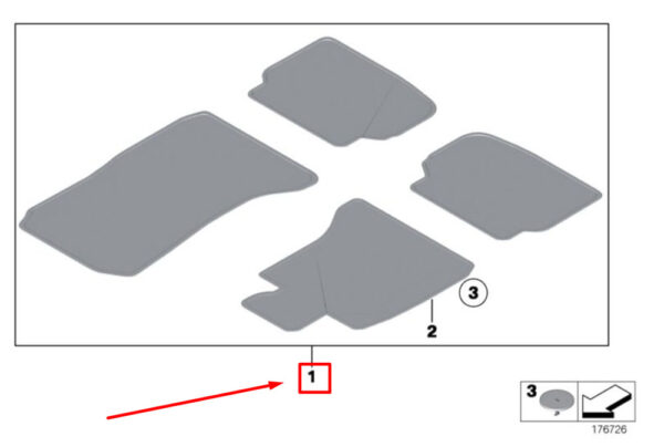 BMW 7 F01 floor mat set velour venetobeige 9172803 51479172803 NEW ORIGINAL - Image 5