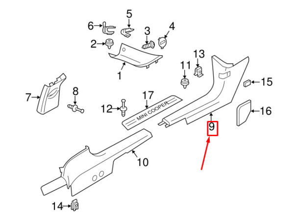 MINI COUNTRYMAN R60 FRONT LEFT LOWER SIDE PANEL 51479810557 NEW GENUINE - Image 5