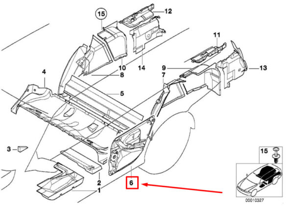 New BMW 5 E39 Sound Deadening Rear Right 51488159938 8159938 ORIGINAL - Image 4