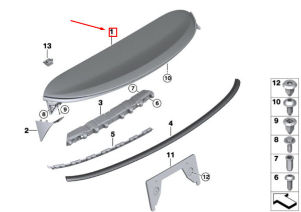 MINI COOPER F56 rear spoiler 7375855 516273875855 NEW ORIGINAL - Image 5